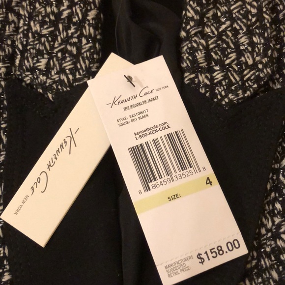 Black and white/sparkle Kenneth Cole jacket new - Picture 3 of 5